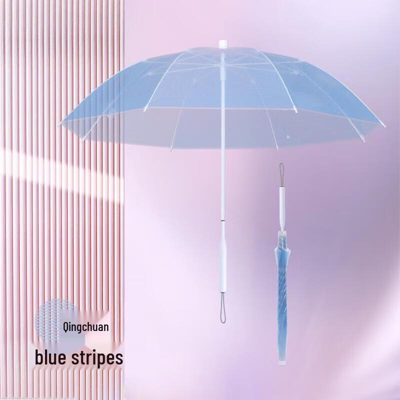 MAMORU Large Transparent Striped Automatic Folding Umbrella Large
