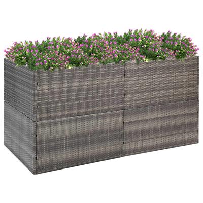 Vidaxl Donica Ogrodowa, Szara, 157X80X80 Cm, Rattan Pe