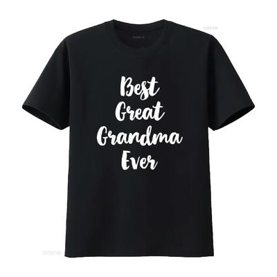 Womens Best Great Grandma Ever Cute T Shirt Black Vintage Washed Top For Everyday Wear Stretched Versatile Fashion Soft