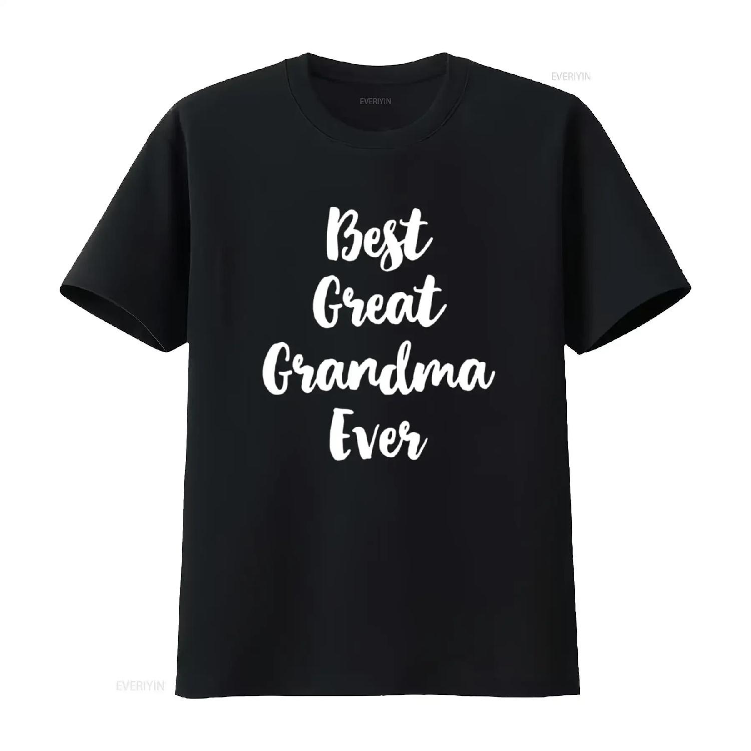 

Womens Best Great Grandma Ever Cute T Shirt Black vintage Washed Top For Everyday Wear Stretched Versatile fashion Soft S чёрный