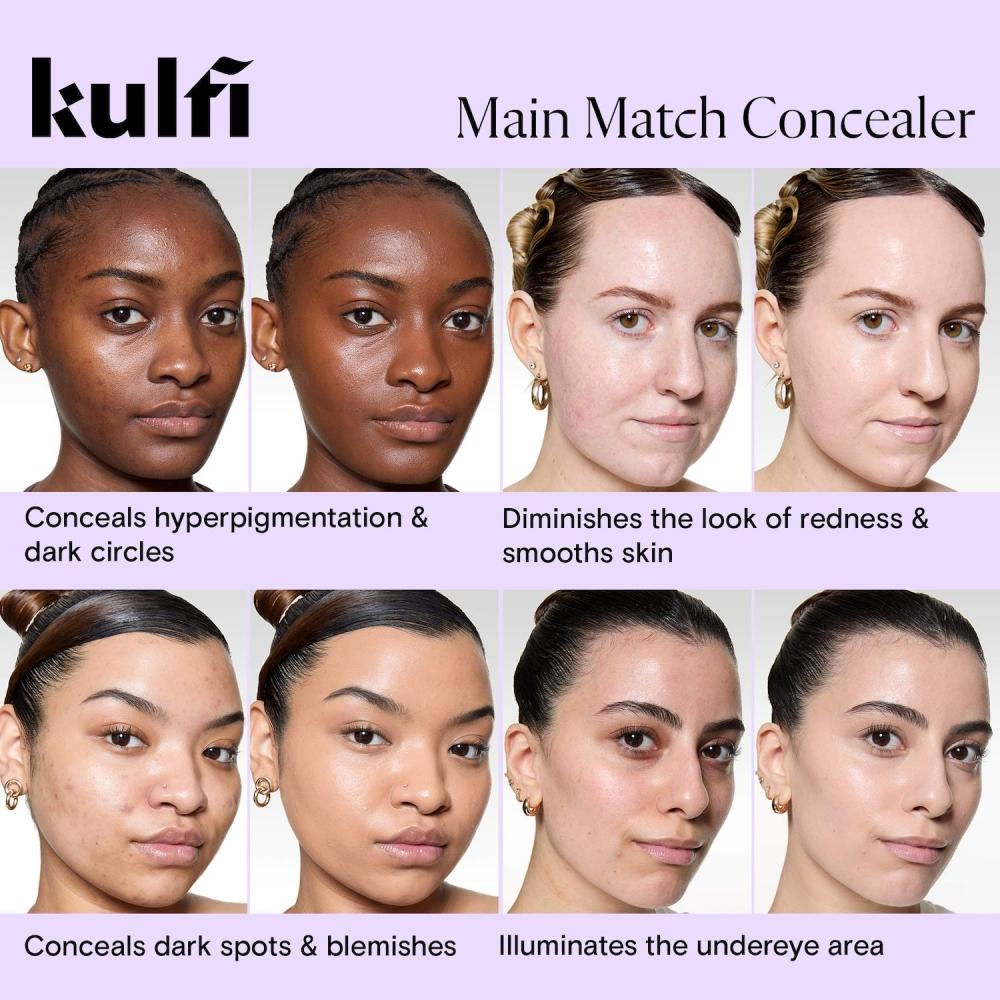 Kulfi Main Match Crease Proof Long Wear Hydrating Concealer .17 Oz   5 Ml Paan Party Light With Golden Undertones