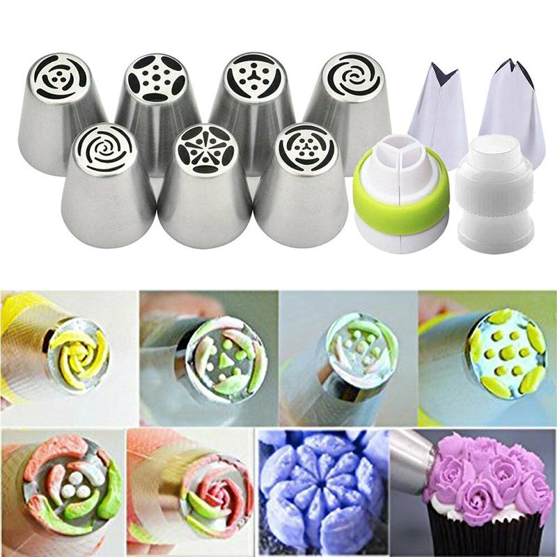 7Pcs Flower  Icing Piping Nozzles Pastry Tips Cake Decorating Baking Tool