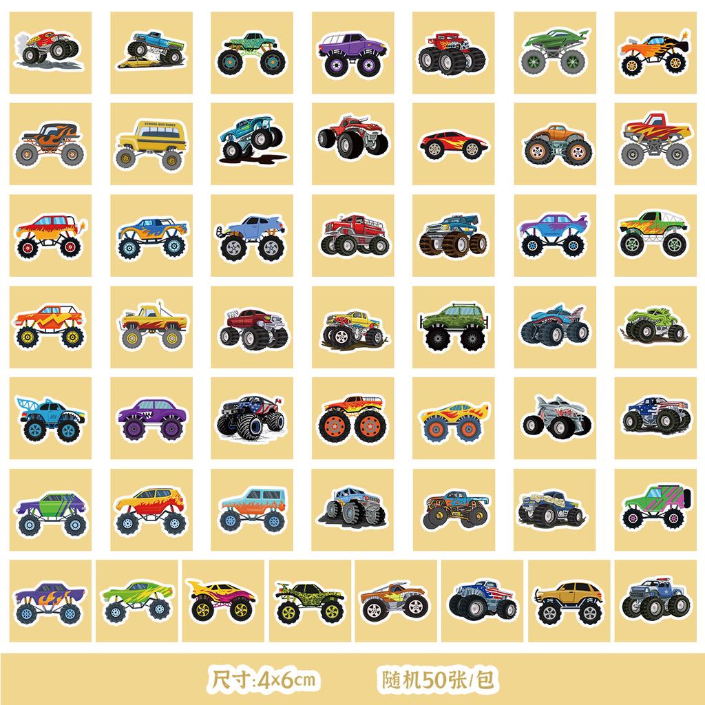 50/100 Transportation Stickers Mobile Phone Water Cup Waterproof Decorative Stickers Children DIY Hand Account Stickers