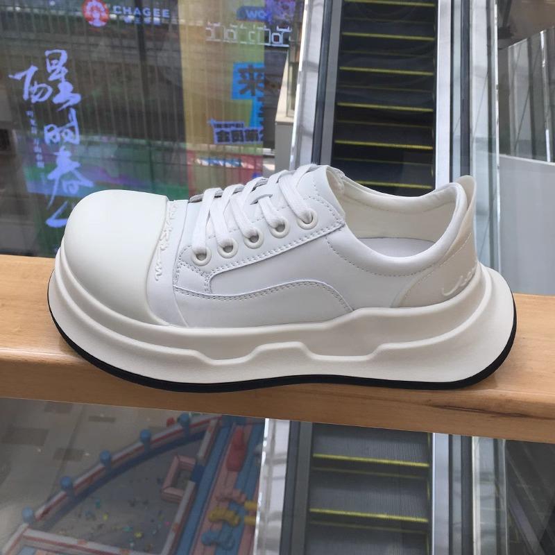 Casual Mickey Big Head Shoes Women's 2025 New American Retro Platform Heightening Canvas Shoes Leather Bread Shoes Casual