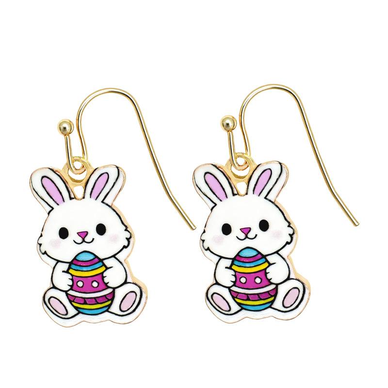 Accessories Cartoon Cute Easter Bunny Earrings Ear Hooks Simple Animal Earrings Women's Earrings
