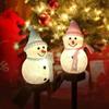 LED Snowman Solar Garden Light Outdoor Ground Stake Light Solar Powered Xmas Pathway Lights For Christmas Lawn Yard Decoration