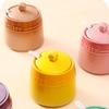 Gradient Colored Ceramic Spice Jar Lid Sugar Pot Creative Kitchen Canisters  Home