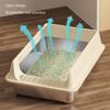Large Half Enclosed Cats Litter Pan Stainless Steel AntiSplash Design Ventilation Litter Tray for Indoor Outdoor Cats