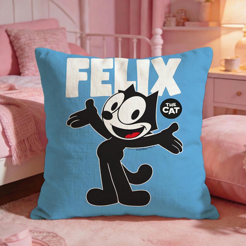 FFelixs The Cat Cute Cushion Cover Premium Comfort Reversible Pillow Cove Two In One Design For Any Room  Car Interior