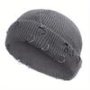 1pc Dark Elastic Knitted Hat with One Pin and Three RingsFor Girls, Without Border
