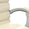 Office Chair with Massage Function Cream Synthetic Leather