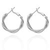 Retro Simple Circle Distortion Twist Interweave Metal Round Hoop Earrings for Women Party Fashion Jewelry Gifts