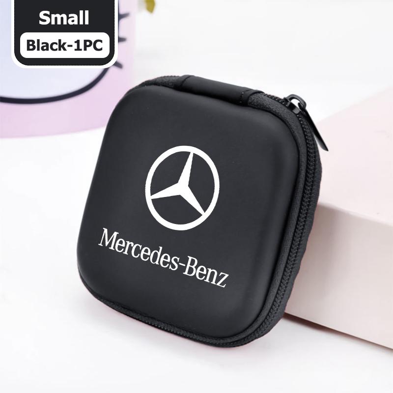 For Benz Car Logo Earphone Organizer Box EVA Zipper Headset Storage case Accessories AMG Exclusive W204 W222 W205 W203 W213 W124 XT3