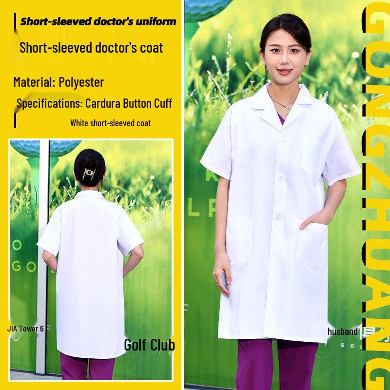 Long-Sleeve White Lab Coat for Students, Beauty Salons, and Food Industry One Size Fits All
