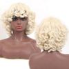 Bybrana Short Curly Hair Bangs Daily Wear Synthetic Hair Personality Wig