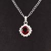 Rubelita Rosa Natural Regalo de Compromiso Étnico Único Nuevo Colgante Plata de Ley PP-34-11