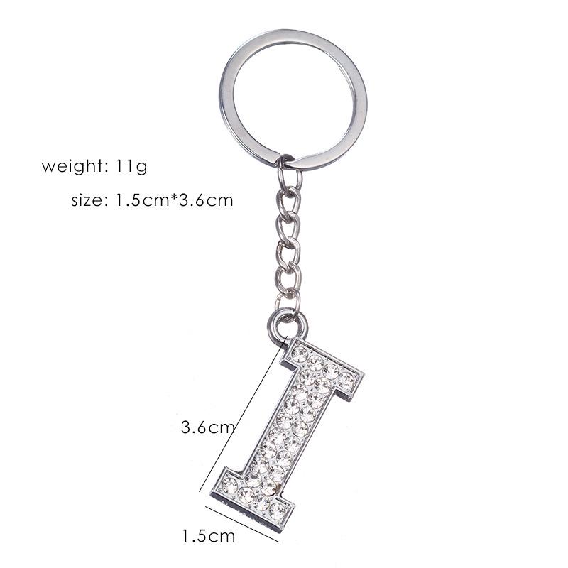 Trendy Rhinestone Initial Keychain: Stylish European & American Design