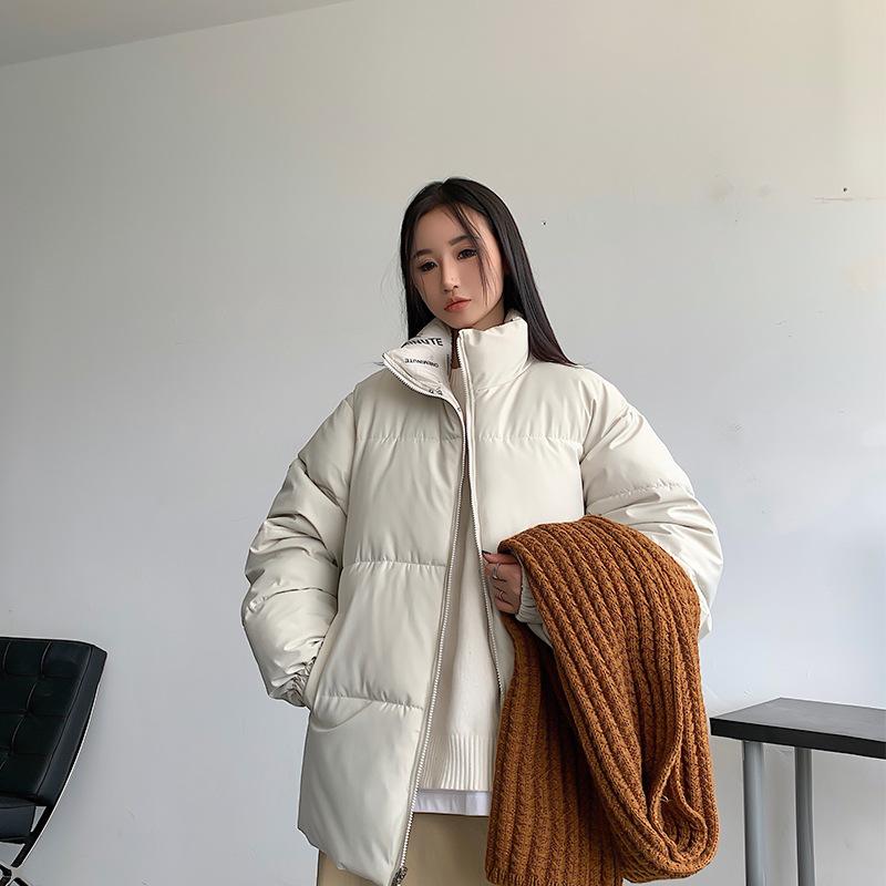 

Winter Clothes New Men and Women with The Same Size Short Two-sided Cotton-padded Clothes Stand Collar Double-sided Couples Coat. XXXL белый