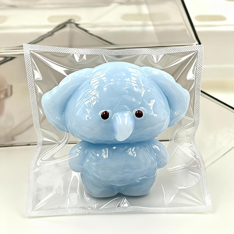 

1PC Blue Elephant Squishy Toy, Soft TPR Finger Sensory Fidget, Stress Relief Desk Decor, Valentine Easter Gift for Office світло-сірого кольору