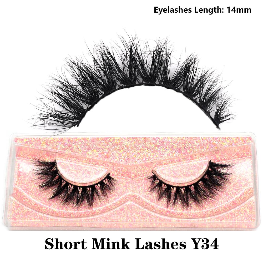 FOXESJI Real Mink Fluffy Short Eye Lashes Extension Wispy Soft Natural Short False Eyelashes Daily Wear Full Strip Lashes Makeup