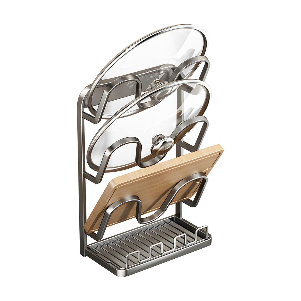 3 Layer Kitchen Organizers For Pots Lids And Cooking Tool Portable Designs Maximizes Space Saving