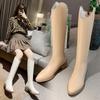 Coarse Heel Comfortable Knight Boots French Pointed Versatile Boots Women's 2025 Autumn and Winter New British Style Spice Girl Style