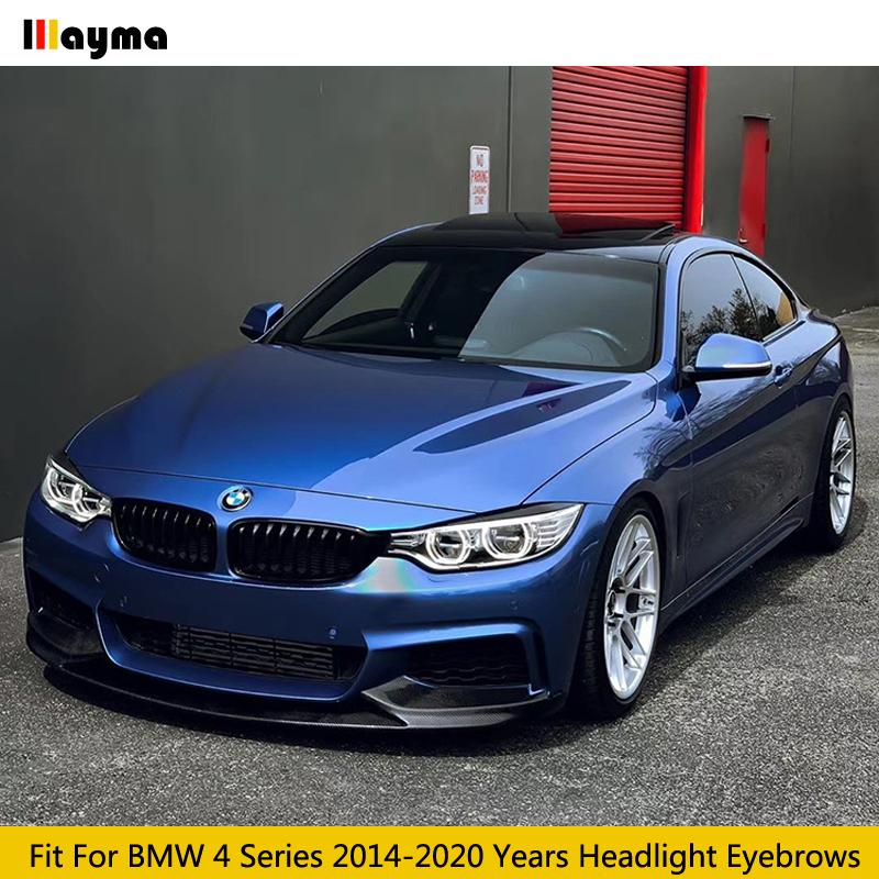 Carbon Fiber Car Headlight Eyebrows Fiber Glass Primer Lamp Cover Eyelids For BMW 4 Series 2014 -  F82 M4 F80 M3 F36 F33 F32