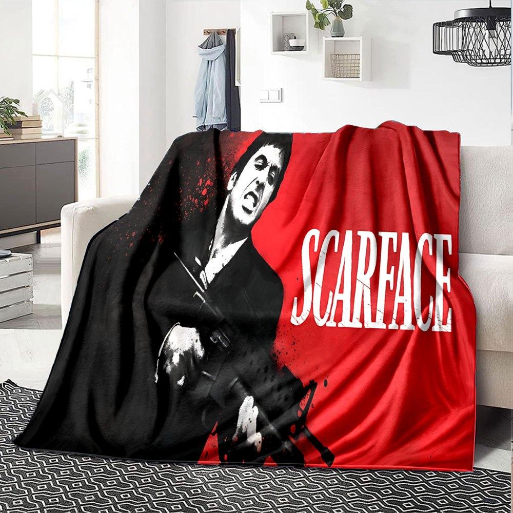 1pc scarface 1983 poster Blanket Soft Warm Throw for Home, Office, Travel All Season Cozy Bedding Gift, Office Cozy Acce