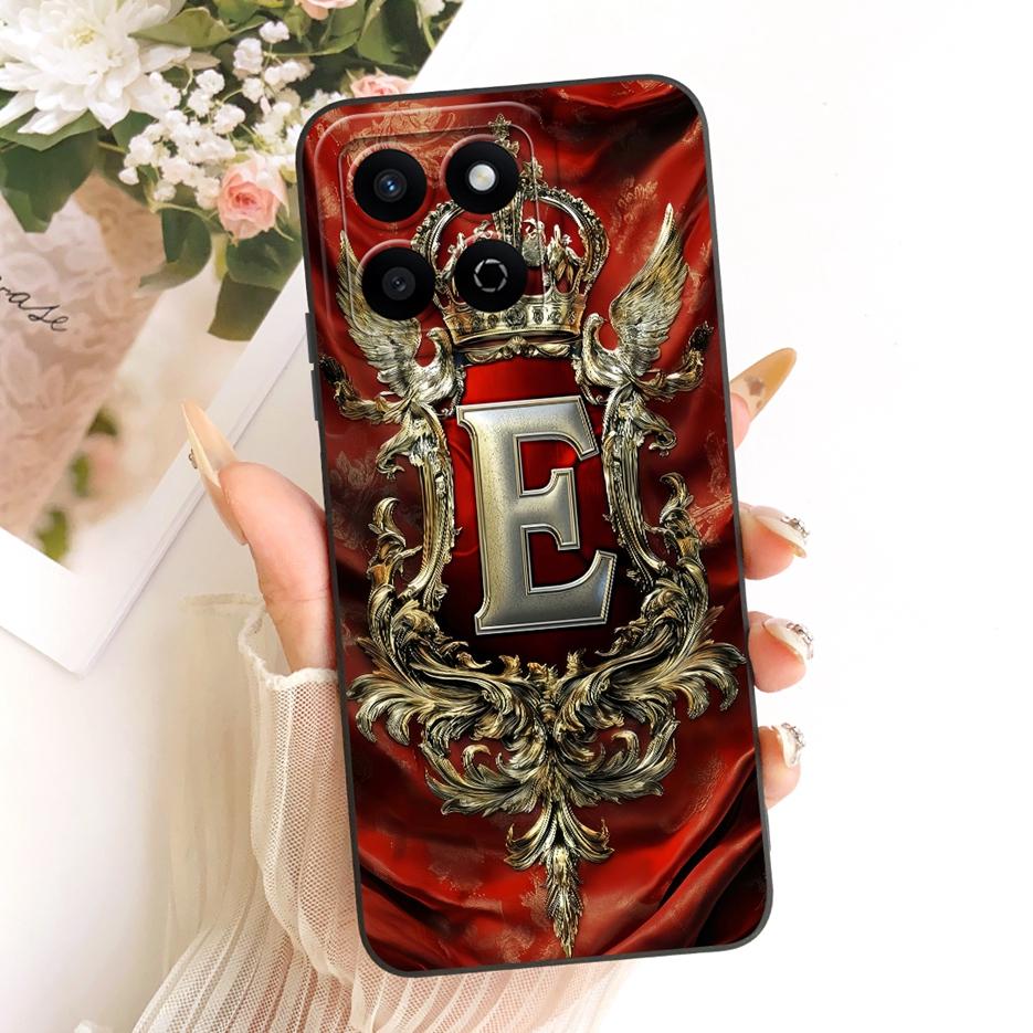 For Honor 200 Smart Case HonorX7C ALT-LX2 Cool Fashion Crown Letters Cover Soft TPU Phone Case For Honor X7C Honor200 Smart Bags