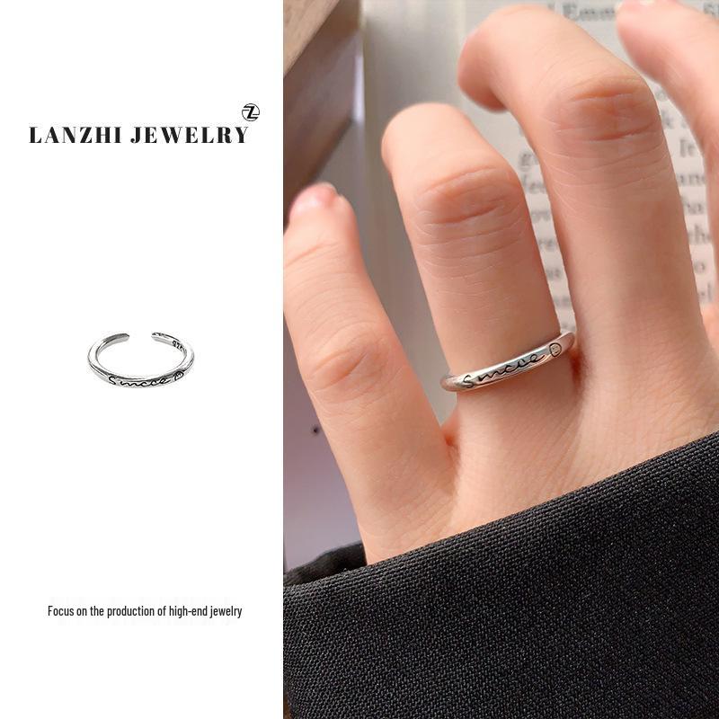 Lan Zhi 925 Sterling Silver Non-Fading Pinky Ring - Simple and Trendy Jewelry for Unique Style