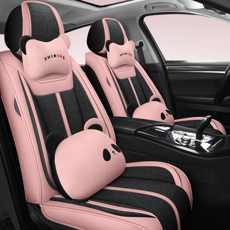 Linen Car Seat Cushion for Tiida, Qashqai, Sylphy, Teana, Sunny, Livina & Bluebird - Full Coverage