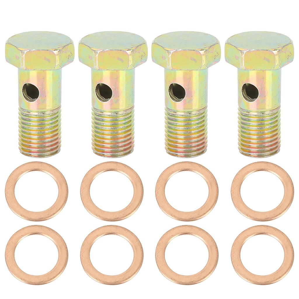 uxcell Banjo Bolts Brake Mounting Accessories Fasteners M12x1.25 Mm with M12 Washers, Set of 4