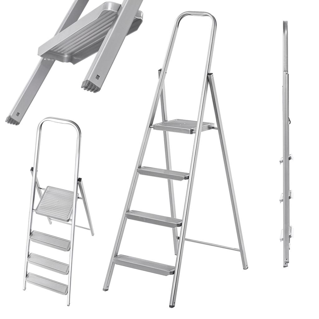 KADAX Drabina Stalowa 3-6 Stopniowa Uniwersalna Jednostronna Składana Domowa