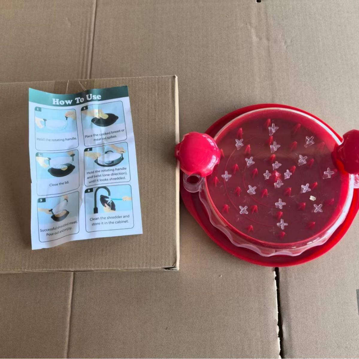 Upgraded Chicken Meat Grinder With Transparent Lid,Large Non-Slip Base,Durable Plastic Meat Crusher Tool For Chicken,Vegetables