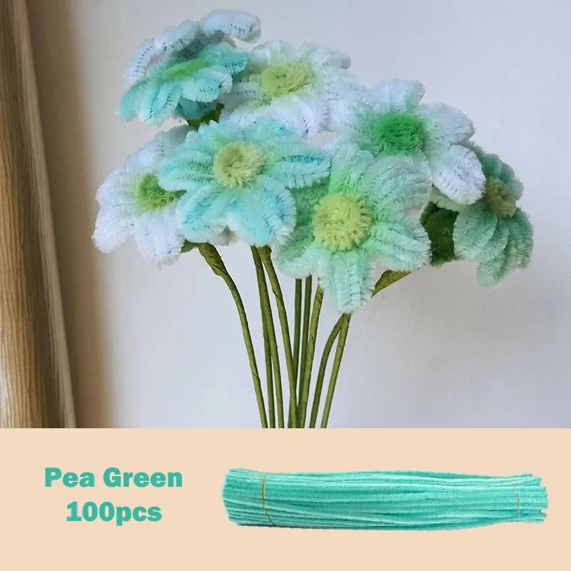 100Pcs Colorful Chenille Stems Pipe Cleaners Plush Tinsel Stem Wired Twist Sticks Hair Strip Diy Craft Educational Toys Handmade