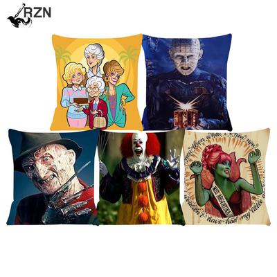 Housse de coussin de film d'horreur 45x45cm, oreiller pour chaises, coussins décoratifs pour la maison, housse de coussin pour canapé