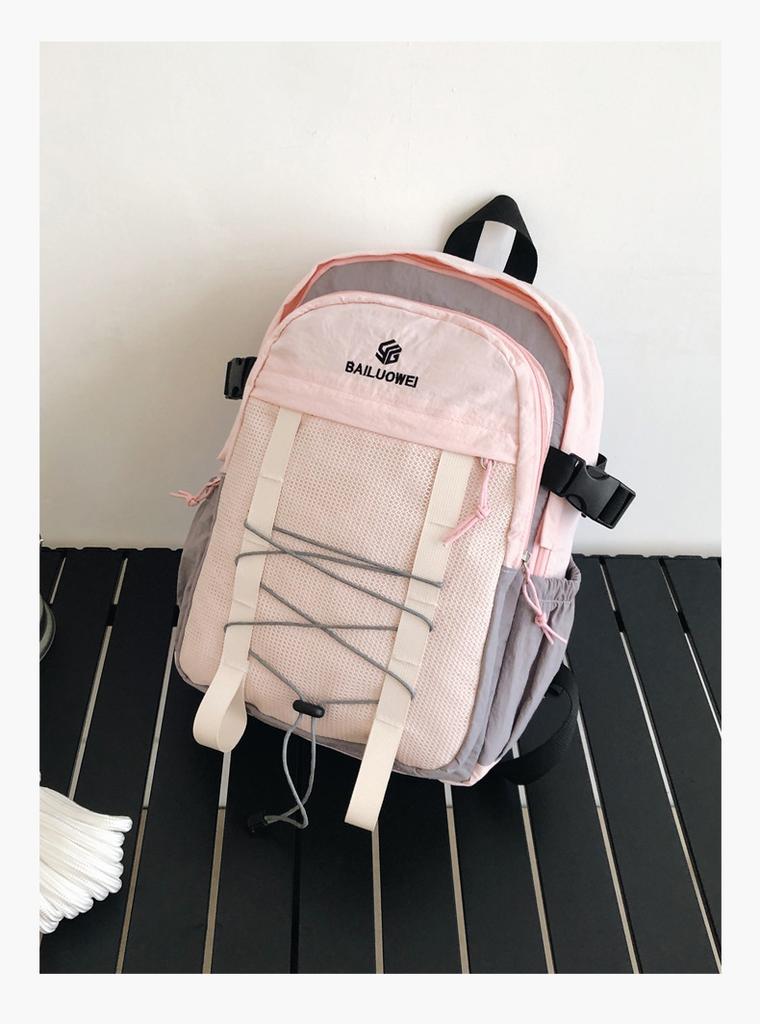 Schoolbag Outdoor lightweight contrasting color small backpack men's and women's sports and leisure travel bag nylon water-proof mountaineering