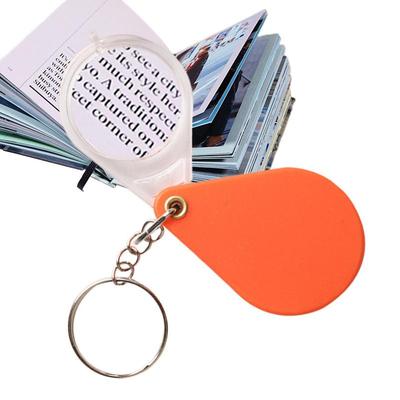 Portable Folding Key Ring Mini Magnifier Small Handheld Key Chain MagnifyingGlass Loupe Pocket Tool Holiday Gift For Old People