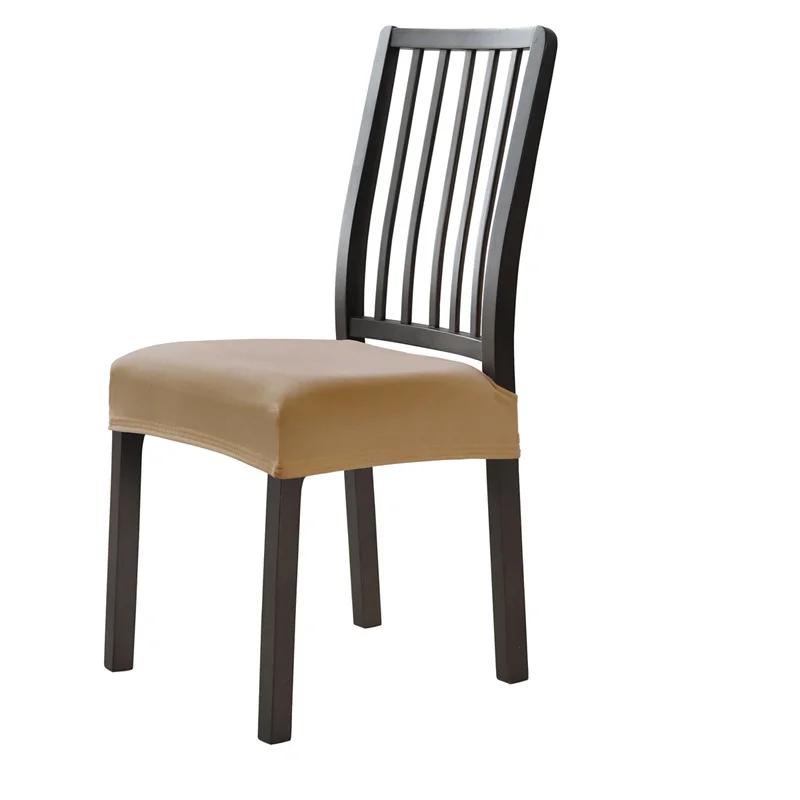 1Pc Solid Color Velvet Dining Chair Seat Cover Classic Chair Covers Removable Anti-Dirty Chair Cushion Slipcovers For El Home