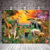 Jungle animals Background Wildlife Summer Tropical desert African Safari scenery Decorated for a man's birthday party