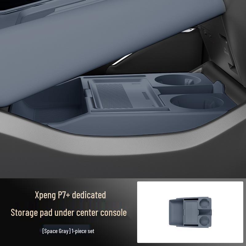 Compatible with 25 Xiaopeng P7+ Models: Center Console Lower Storage Box and Glasses Organizer Accessories.