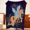 Cartoon S-Star U-Unicorn Throw Flannel Throw Blanket, Lightweight Cozy, Durable Washable cute Cool