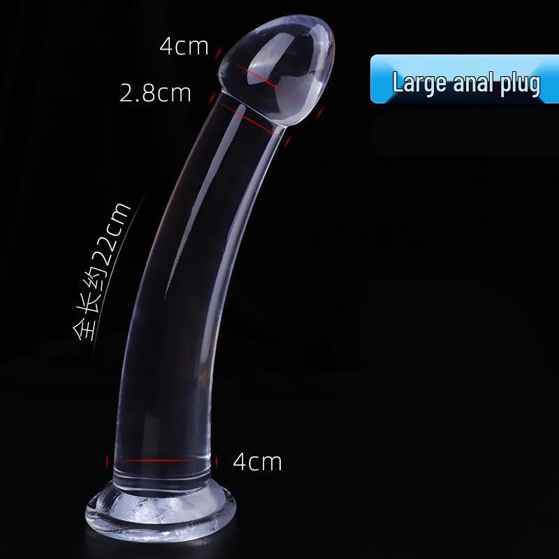 Průhledný přísavkový anální kolík s křišťálovými korálky - Hračka pro dospělé pro muže