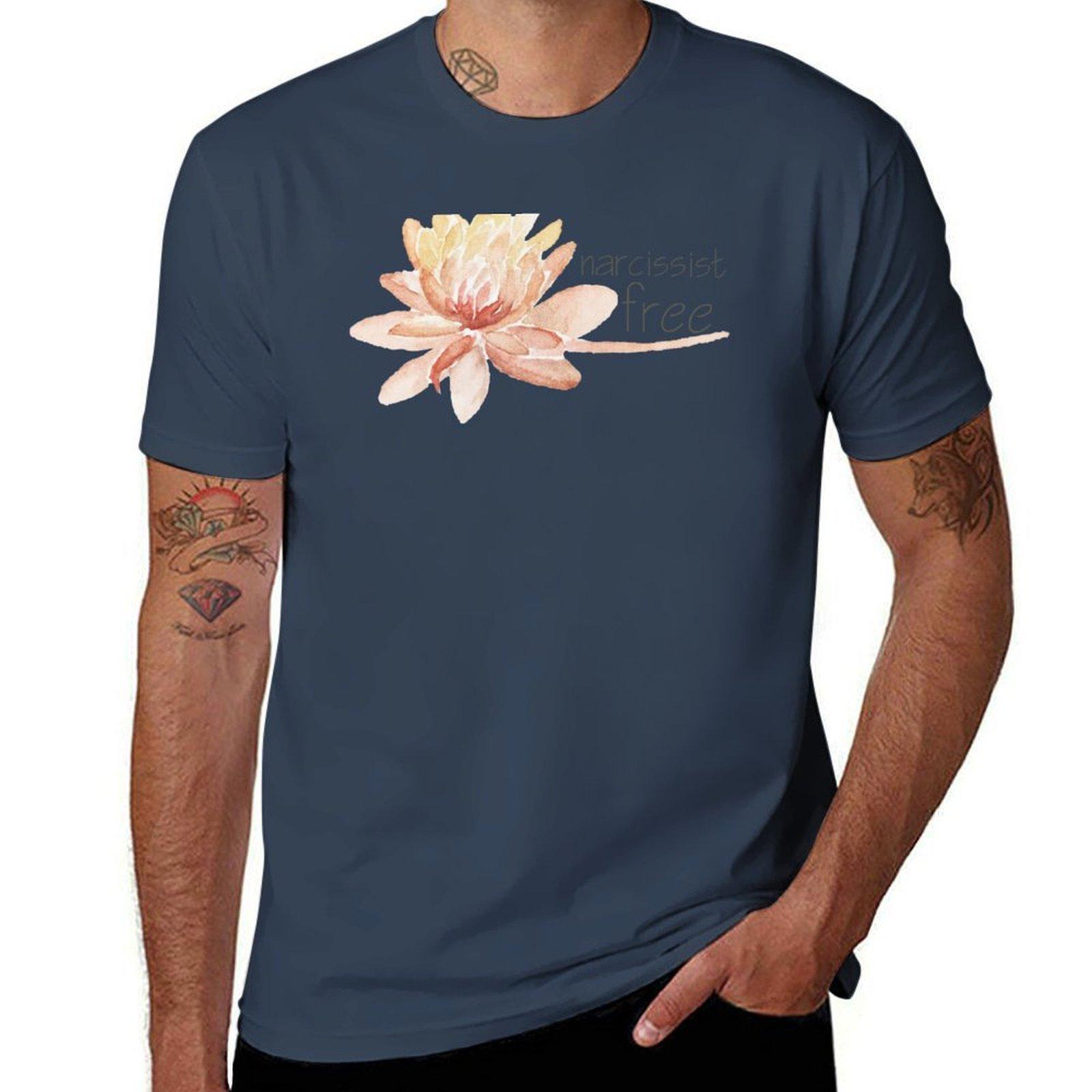 Narcissist Free Watercolour Flower Empowering Stateunisext Tshirt Plus Size Summer Short Sleeve Tshirt S