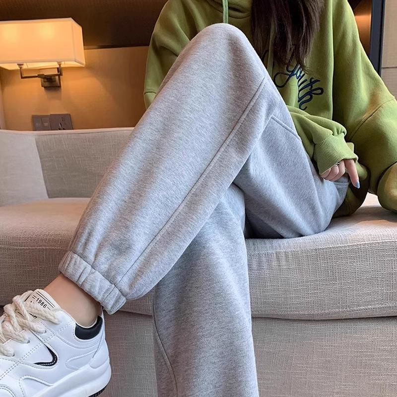 Plus Size 300 Jin Drawstring Sweatpants for Women - Slimming, Loose-Fit, Hip-Covering Lantern Style, Ideal for Spring and Autumn.