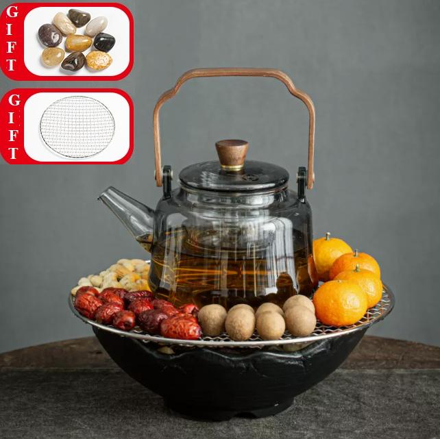220V Electric Ceramic Stove Tea Cooking Pot Dessert Cooking Kettle Tea Party Red Wine Scented Tea Cooker Stove-boiled Tea Grill