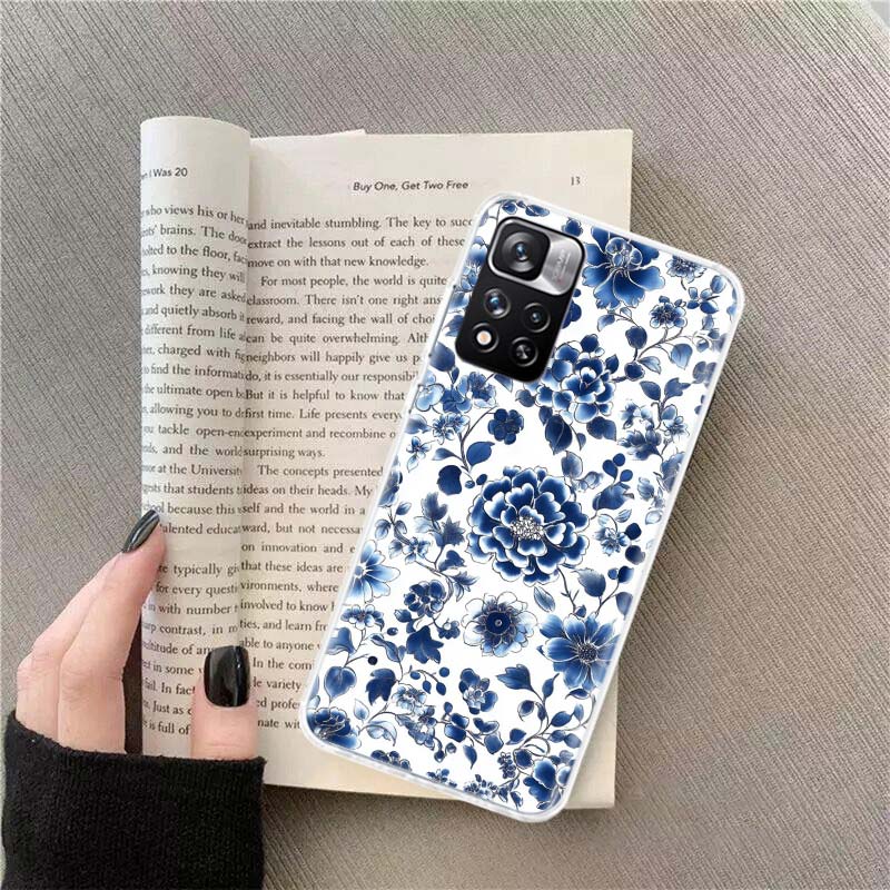 

Blue white Porcelain Pattern Phone Case For Redmi Note 13 12 Pro Plus 14 15 Pro 5G 11 11T 11E 11S 10 Pro 10S 9 9S Cover Cell Cle Redmi Note 10(10S)4G