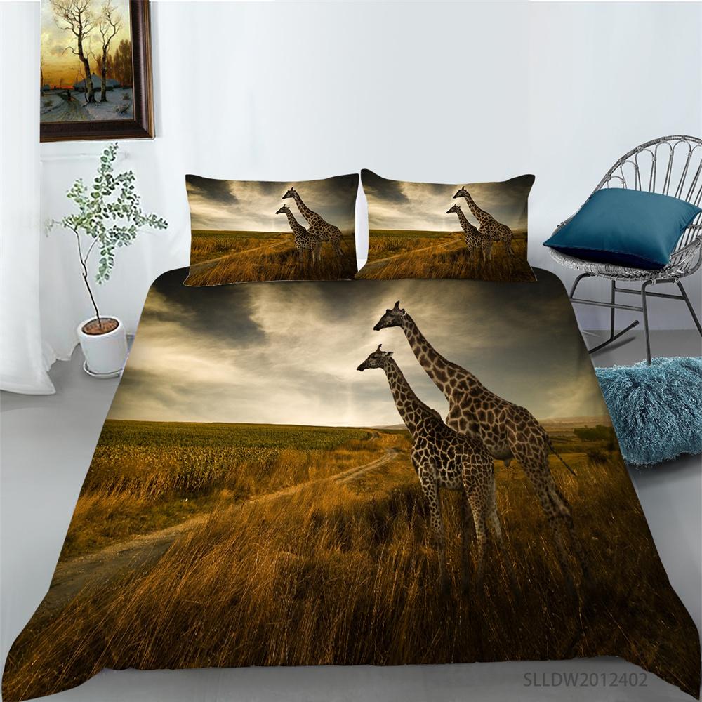 Bettbezug-Set, Bettwäsche-Set, Bezug, Tiere-Stil, Polyester, Bettbezug-Set, Damen, Herren, Einzelgröße, Hirsch-Bett-Sets