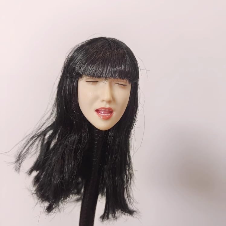 Toys & Hobbies [TOYBARJAPAN] 16 Scale Action Figure Head for TBLeague and other bodies. Pearl white skin, closed eyes, dark gray long hair, Asian