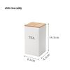 In-Stock Minimalist Metal Tea Caddy with Bamboo Lid for Snacks, Coffee, and Candy Storage